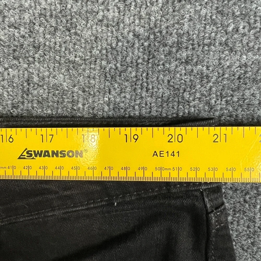 Levis 505 Jeans Mens 42x29 Black Denim Cotton Stretch Logo Mid Rise Straight Leg